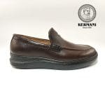 کفش کالج مردانه کرمانی مدل چرم دستدوز طبیعی فلوتر کد 514 رنگ قهوه ای