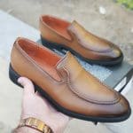 کفش مردانه مدل چرم طبیعی کد 00163 رنگ عسلی